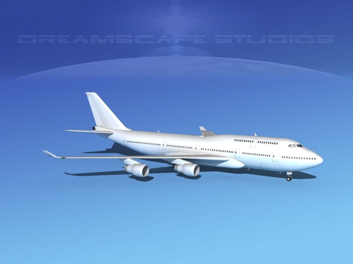 Boeing 747-400 Bare Metal 3D model_3