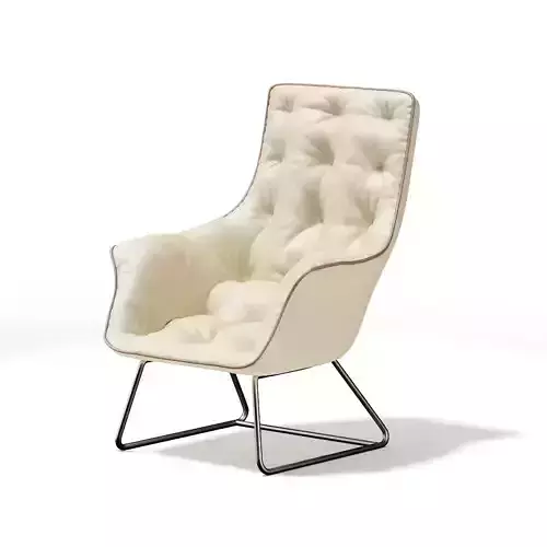 Beige Leather Armchair