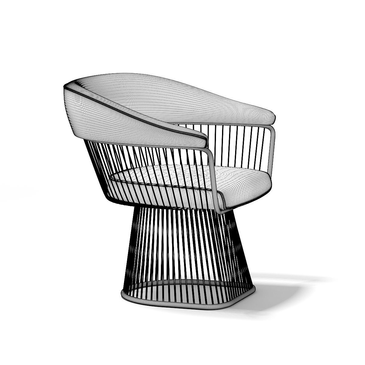 Metal Armchair 3D model_3