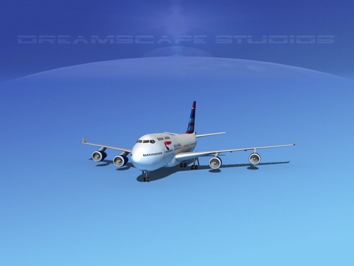 Boeing 747-400 British Airways 3D model_2
