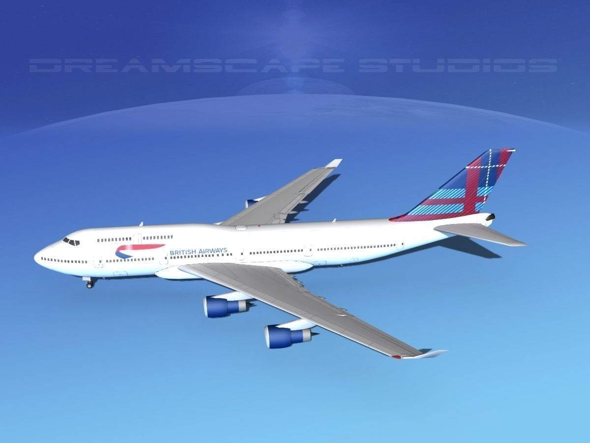 Boeing 747-400 British Airways 3D model_9