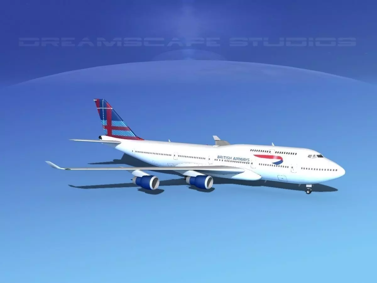 Boeing 747-400 British Airways 3D model_0