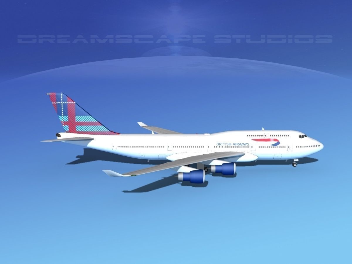 Boeing 747-400 British Airways 3D model_4