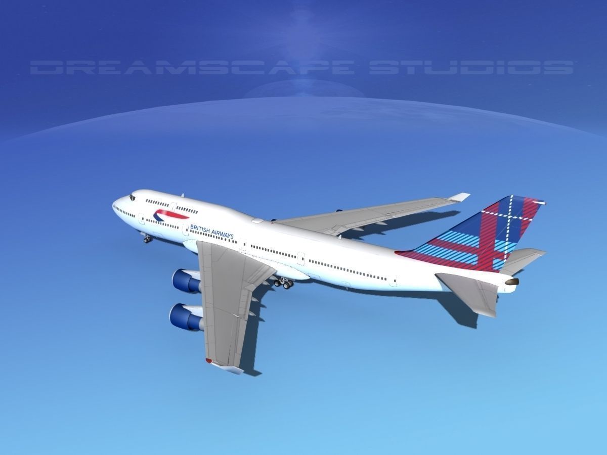 Boeing 747-400 British Airways 3D model_8