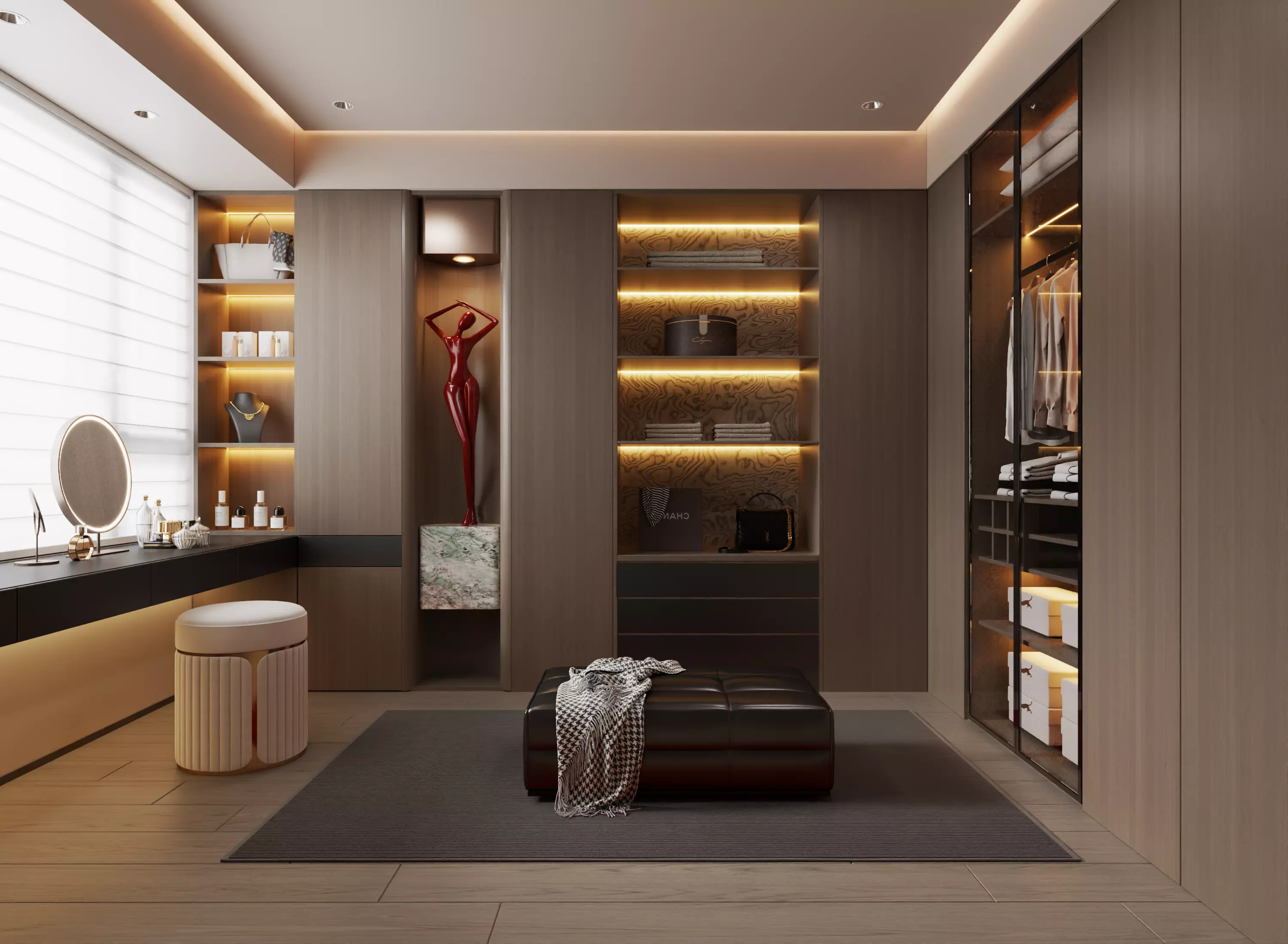 Modern bedroom dressing room011 3D model
