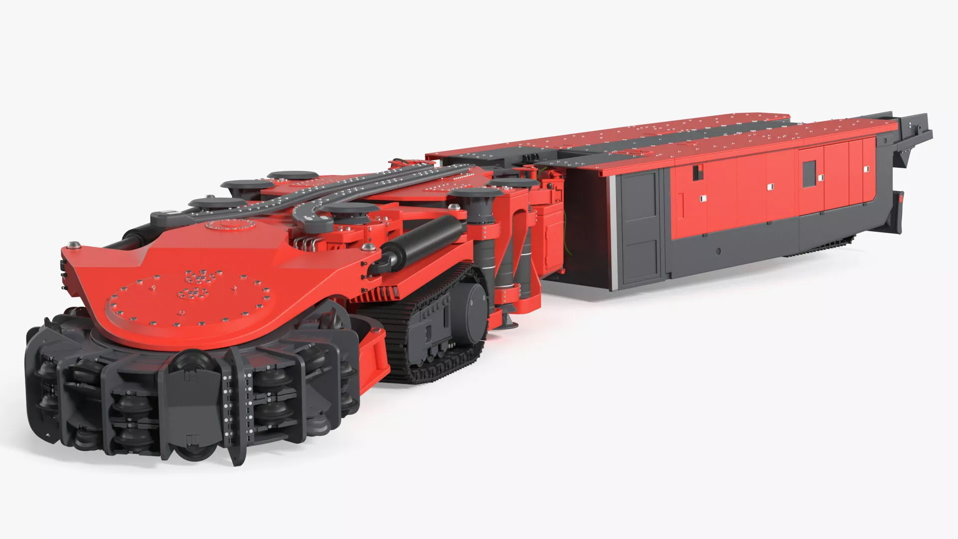 New Track Mounted Mobile Miner Red Rigged 3D model