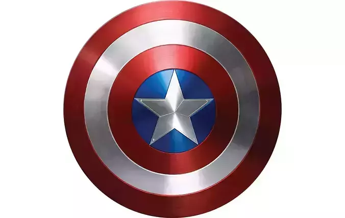Captain America Shield Low-poly 3D model