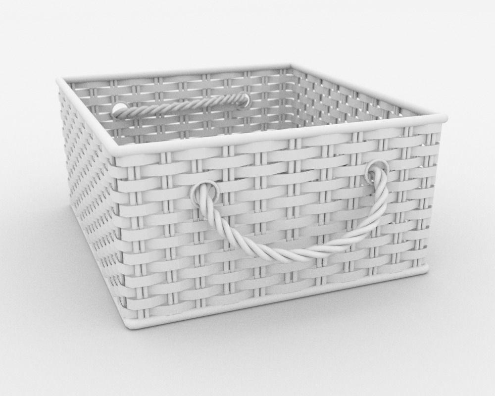 Wicker basket 3D model_3
