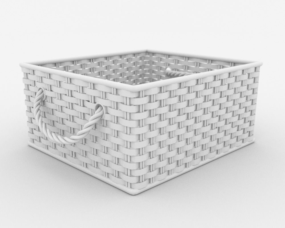 Wicker basket 3D model_4