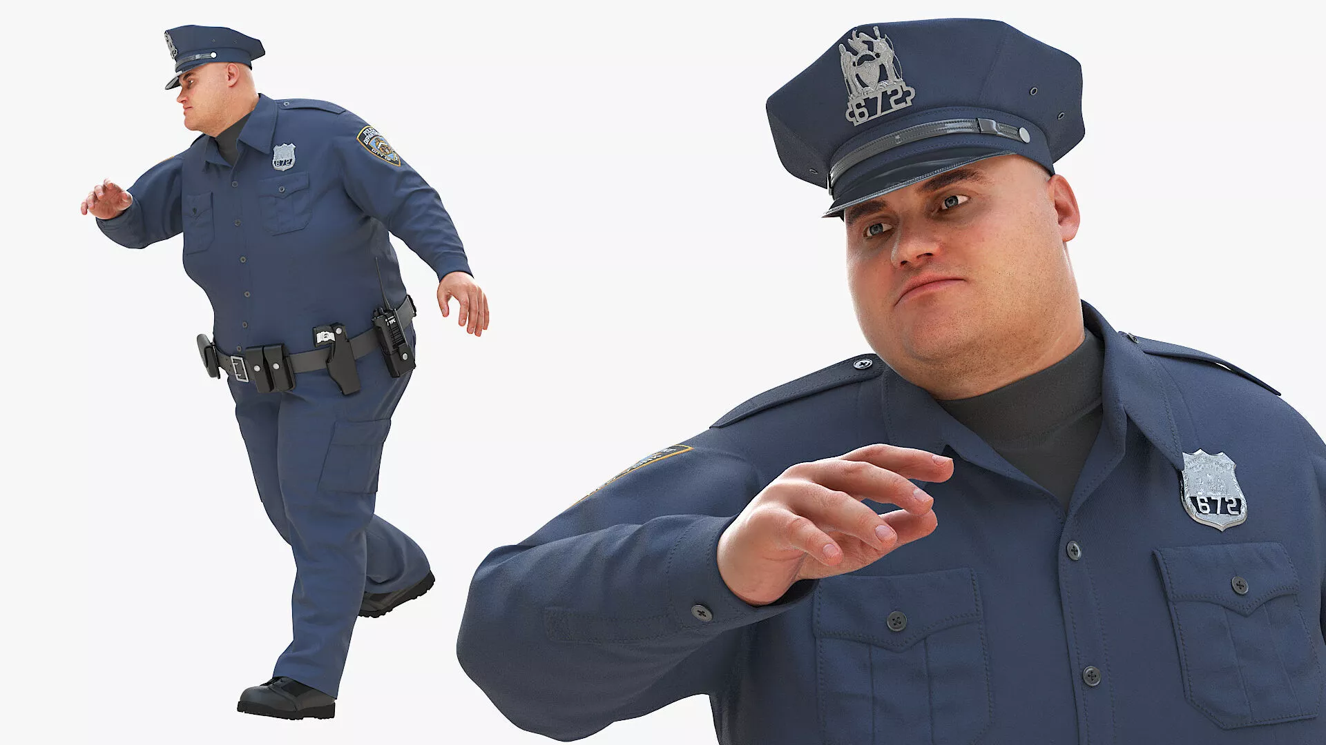 Large NYPD Enforcement Agent Rigged 3D model
