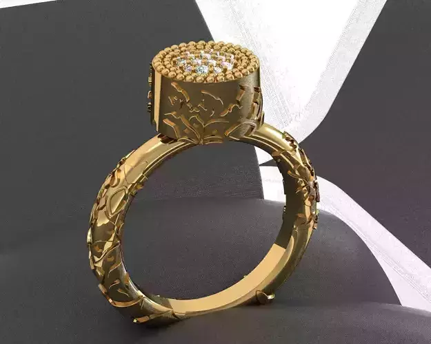 VELAZQUEZ RING IN YELLOW GOLD AND DIAMONDS 3D print model