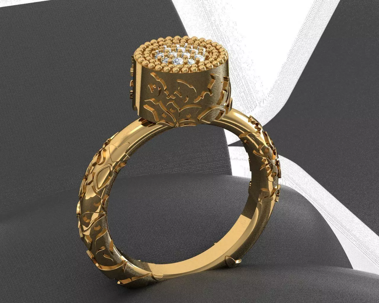 VELAZQUEZ RING IN YELLOW GOLD AND DIAMONDS 3D print model_0