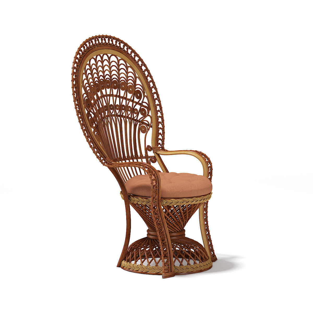 Wicker Chair 2 3D model_4