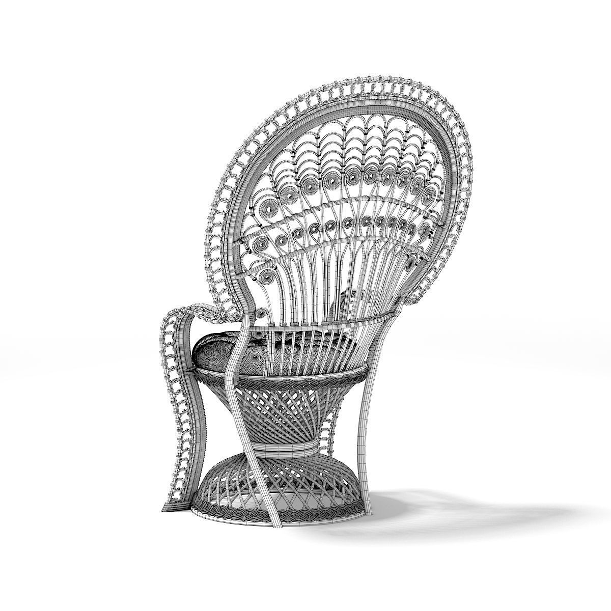 Wicker Chair 2 3D model_3