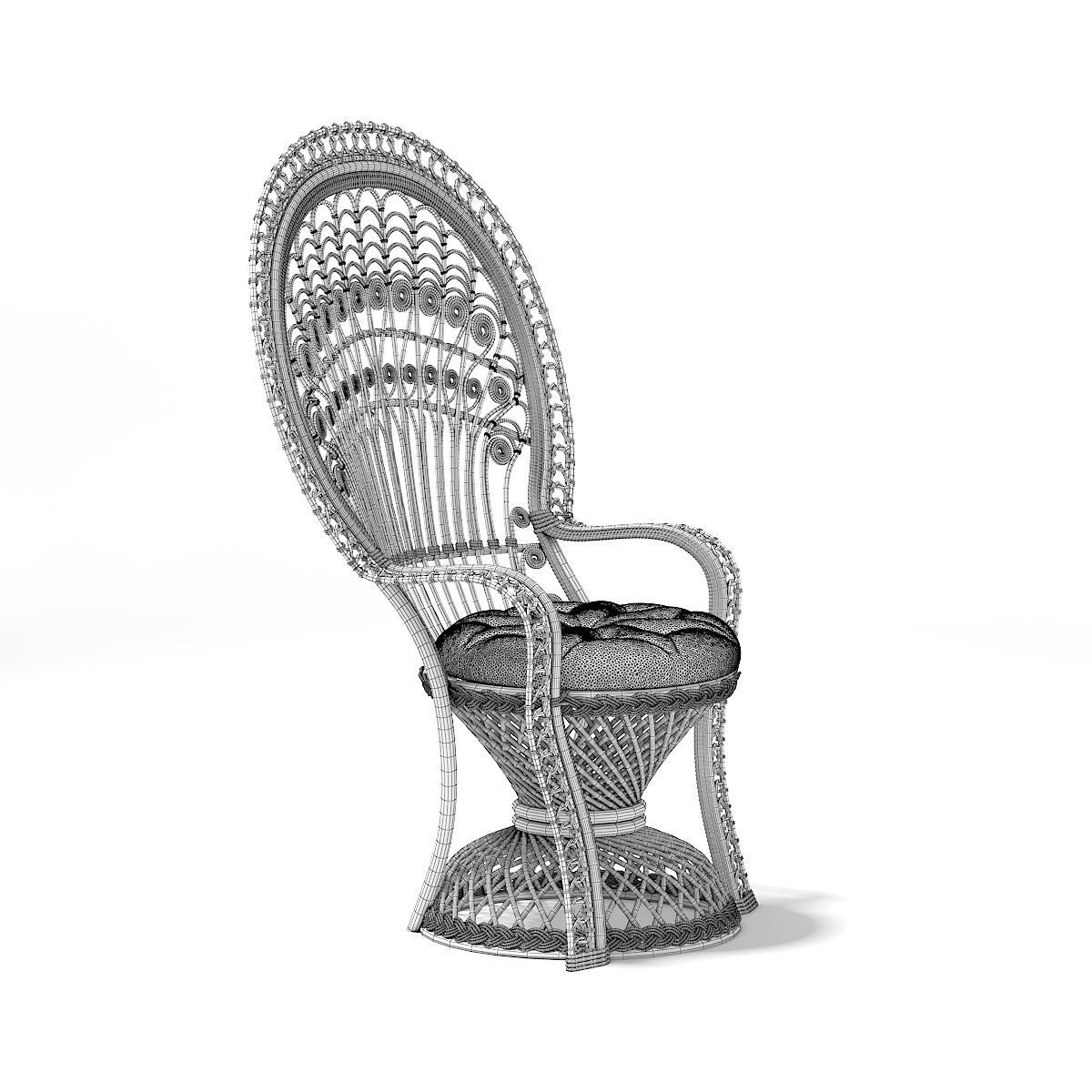 Wicker Chair 2 3D model_5