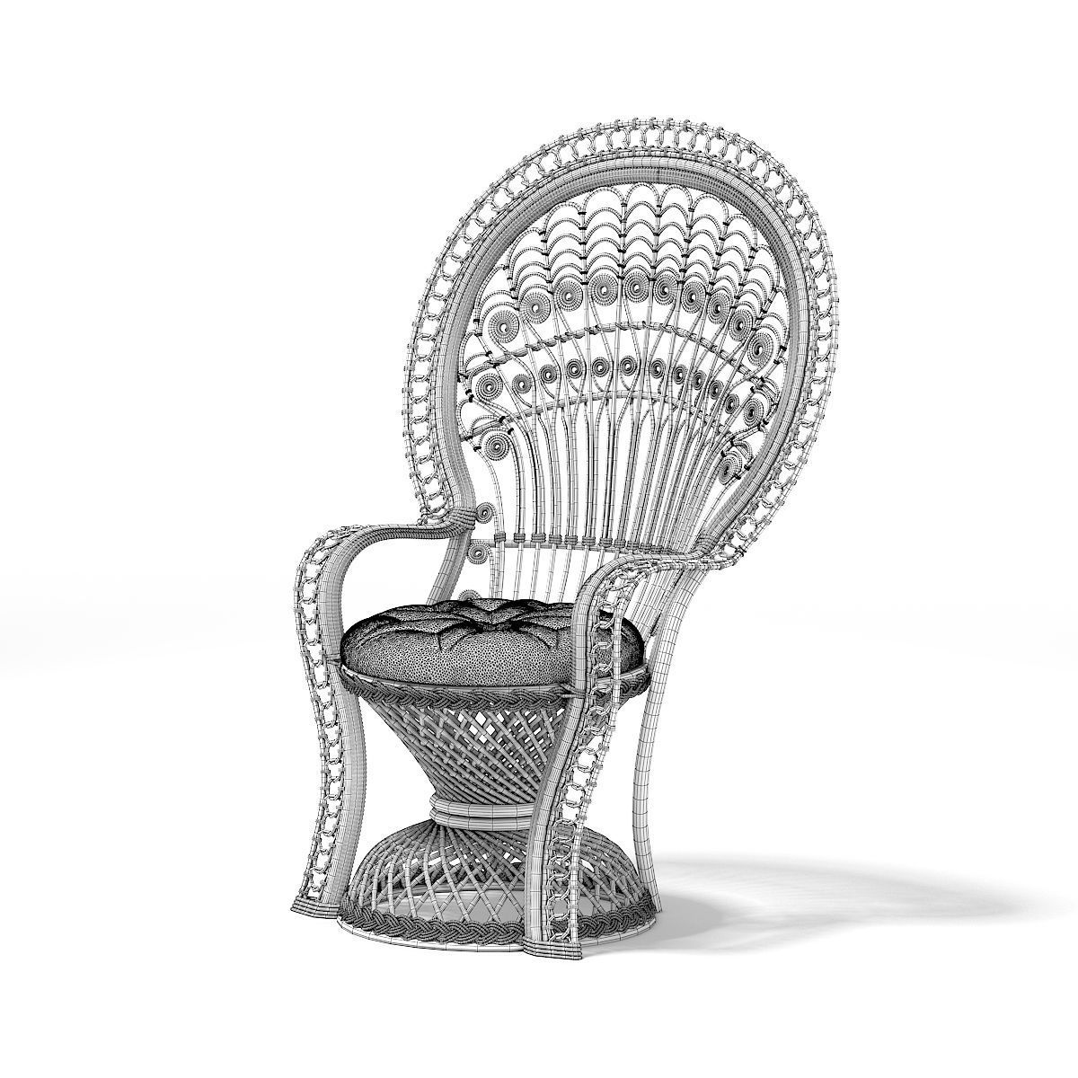 Wicker Chair 2 3D model_1