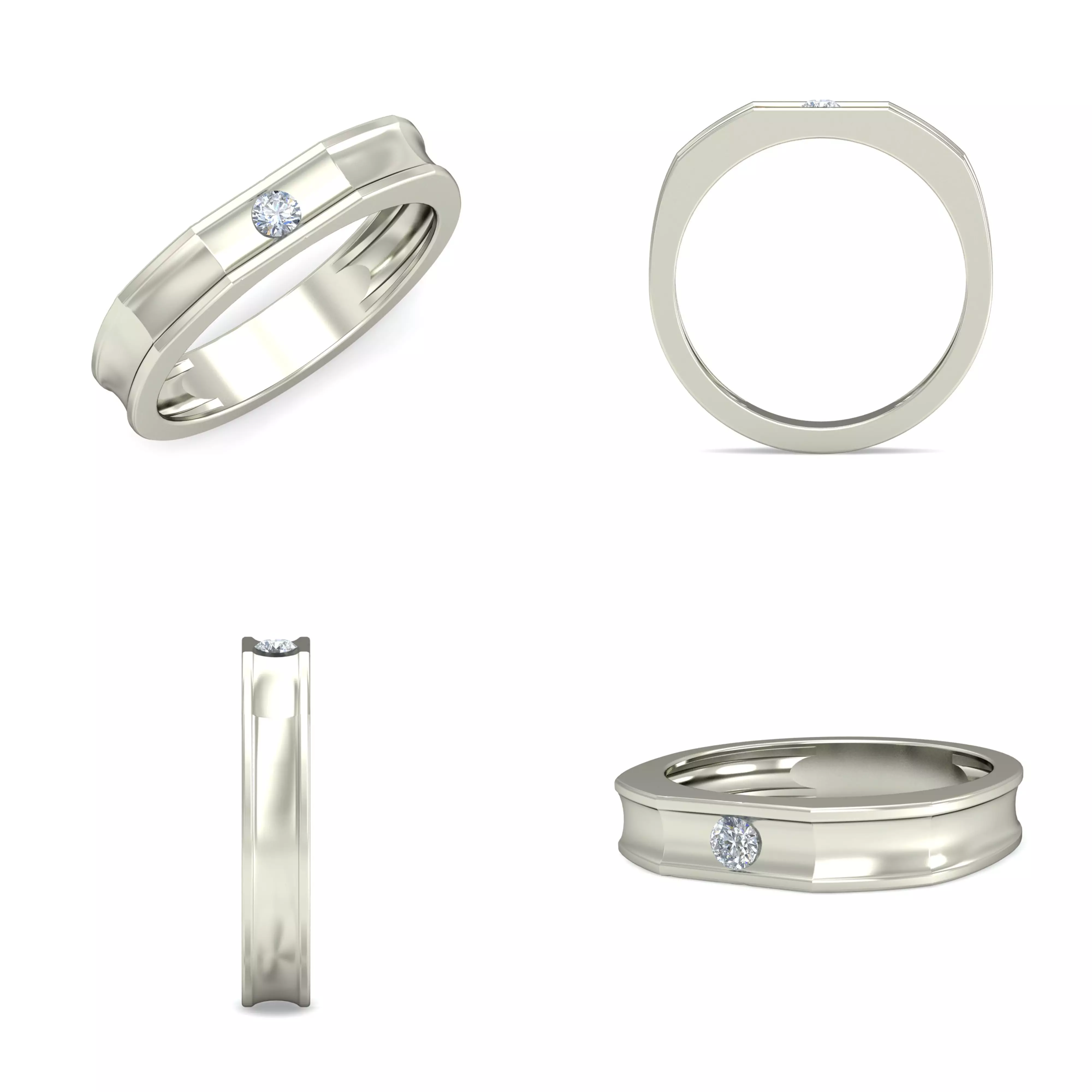 Classic Flush Set Diamond Wedding Band 3DM CAD Jewelry Model 3D print model