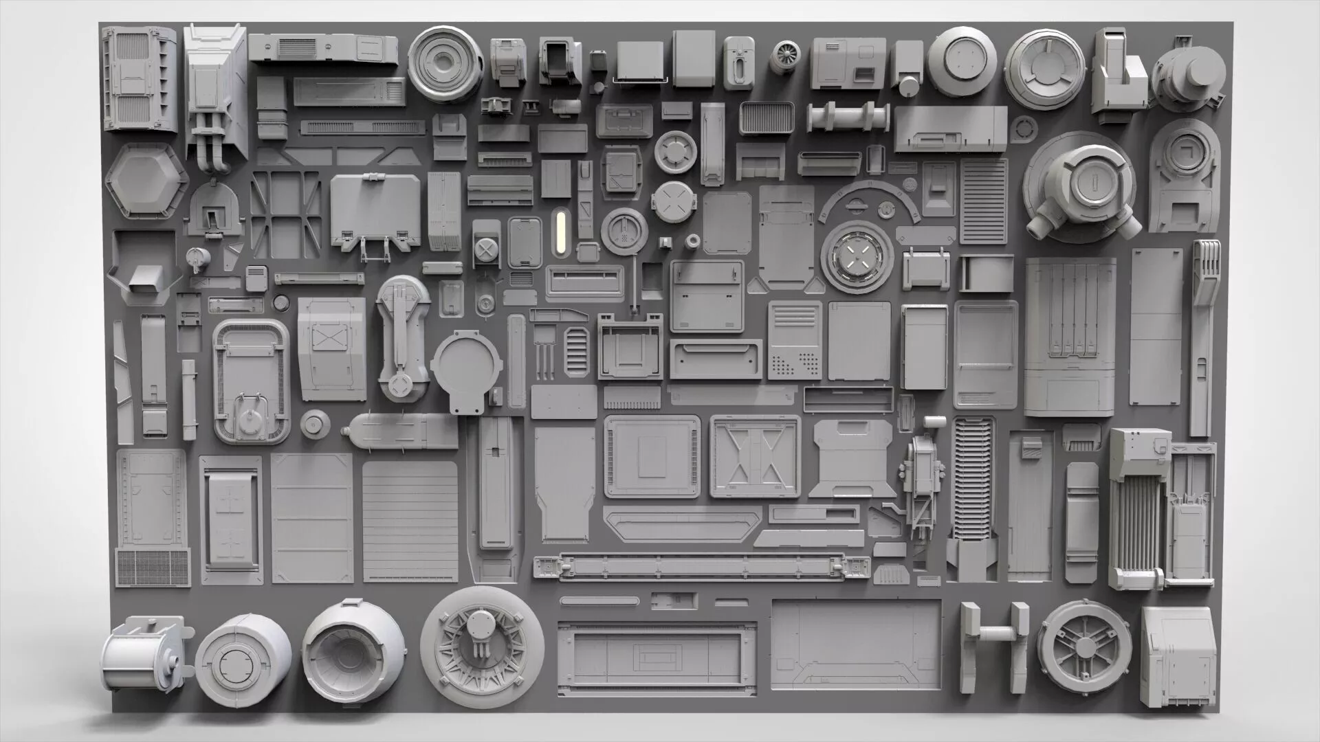 Sci fi trim sheets 9 3D model
