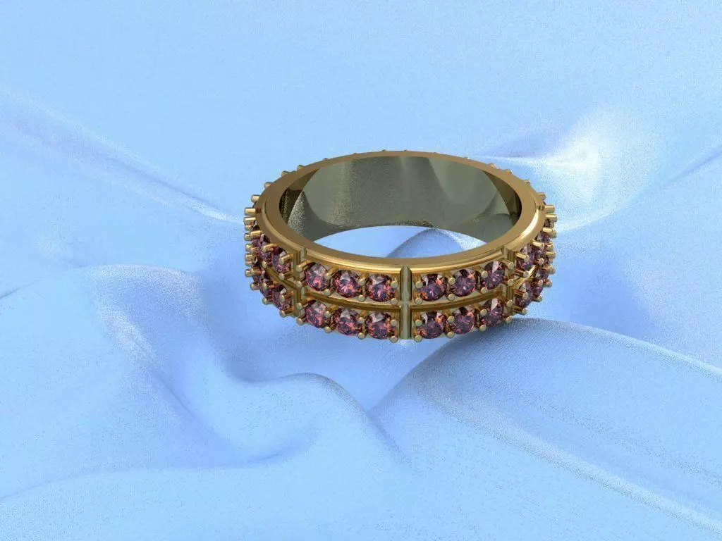 Ring gold with stones Free 3D print model