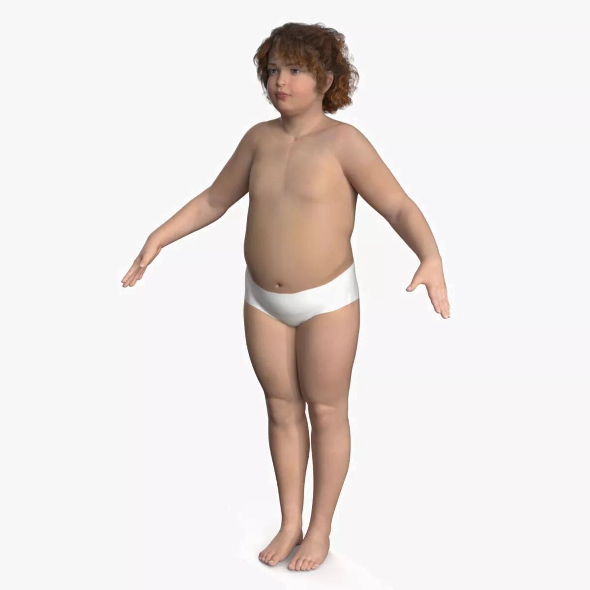 Anatomical Full Body Young Chubby Girl 3D model
