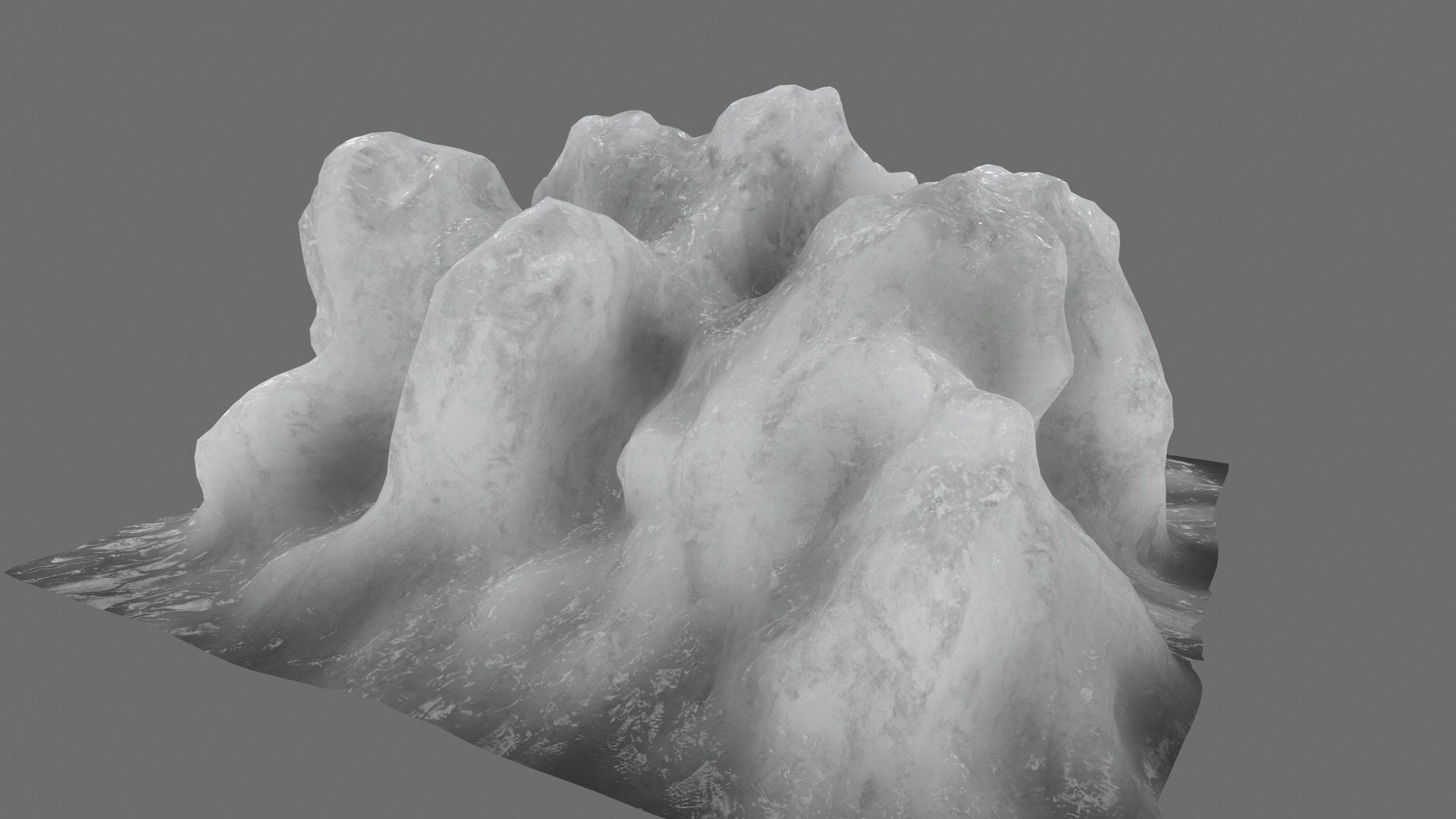 Ice cubes Low-poly 3D model_9