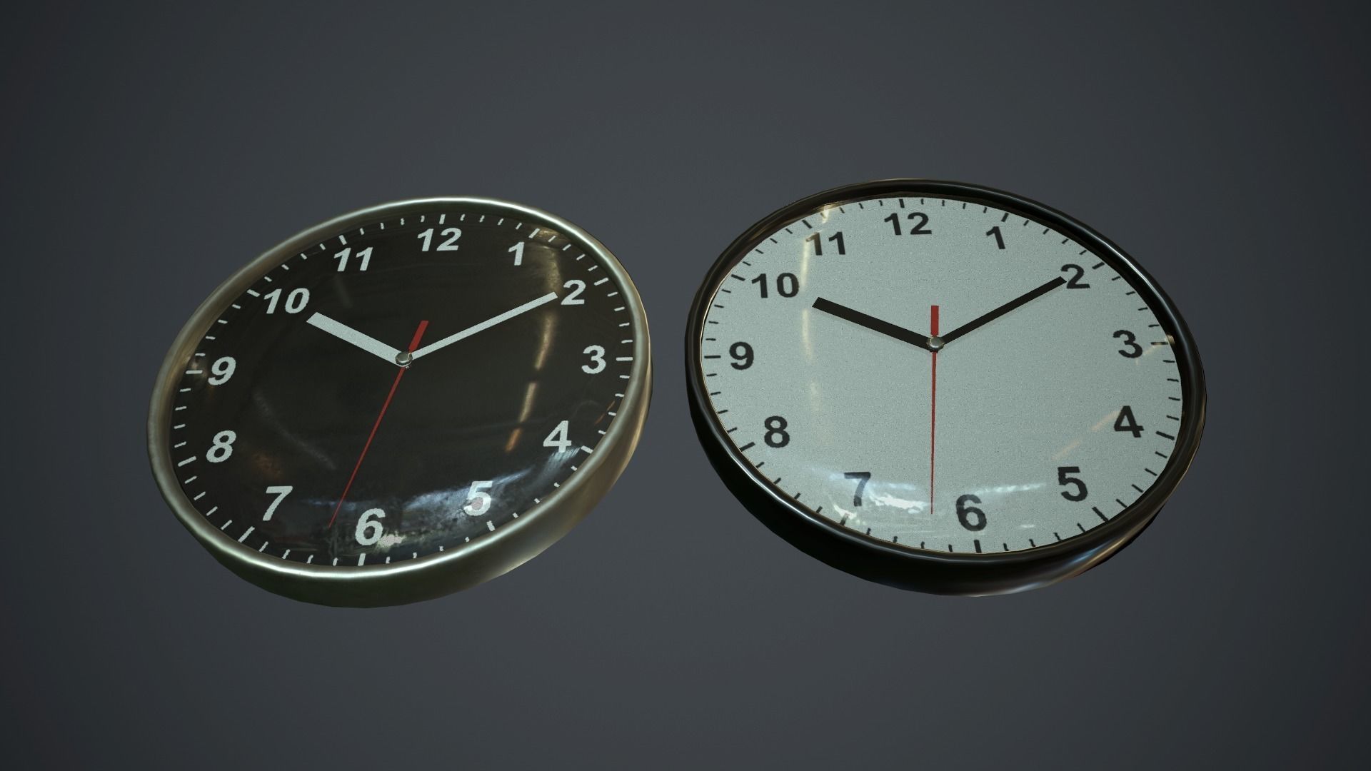 Wall Clock PBR Game Ready Low-poly 3D model_3