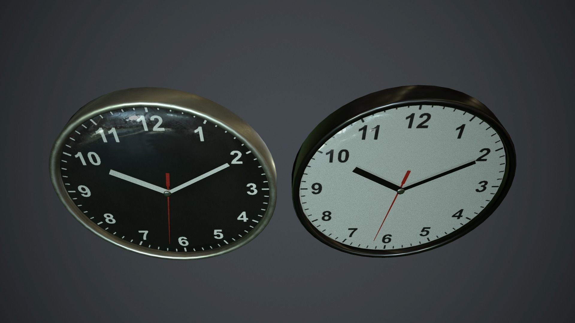 Wall Clock PBR Game Ready Low-poly 3D model_2