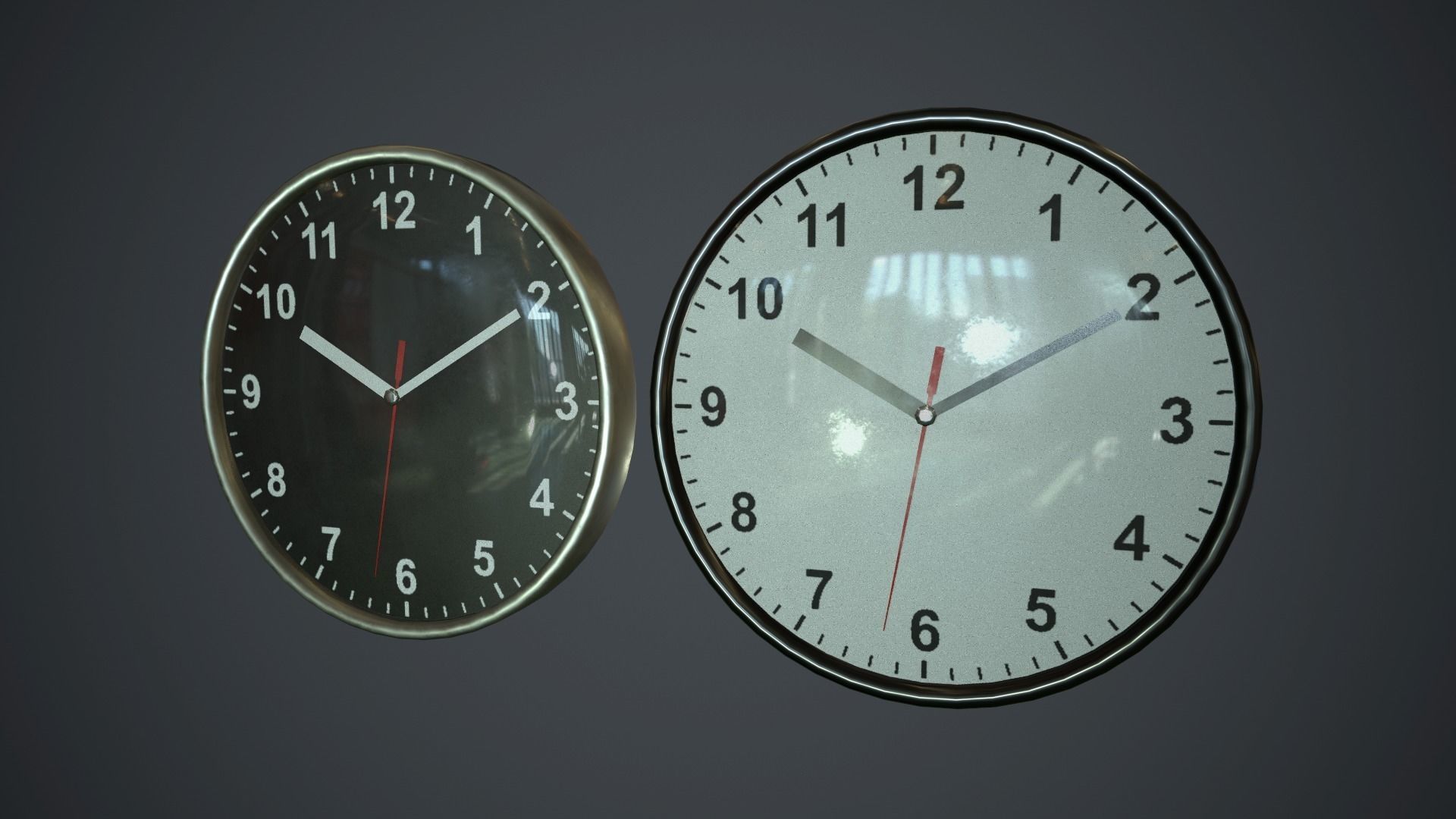 Wall Clock PBR Game Ready Low-poly 3D model_0