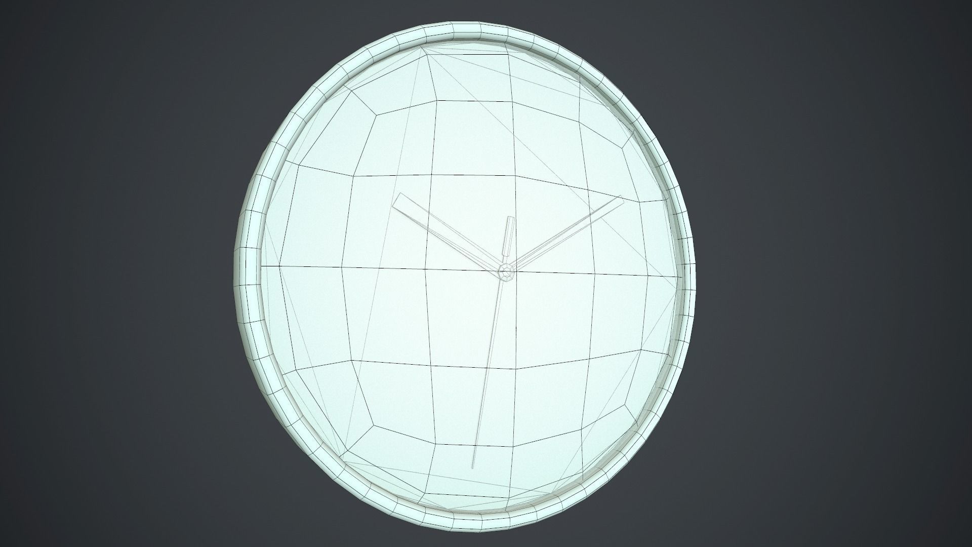 Wall Clock PBR Game Ready Low-poly 3D model_7