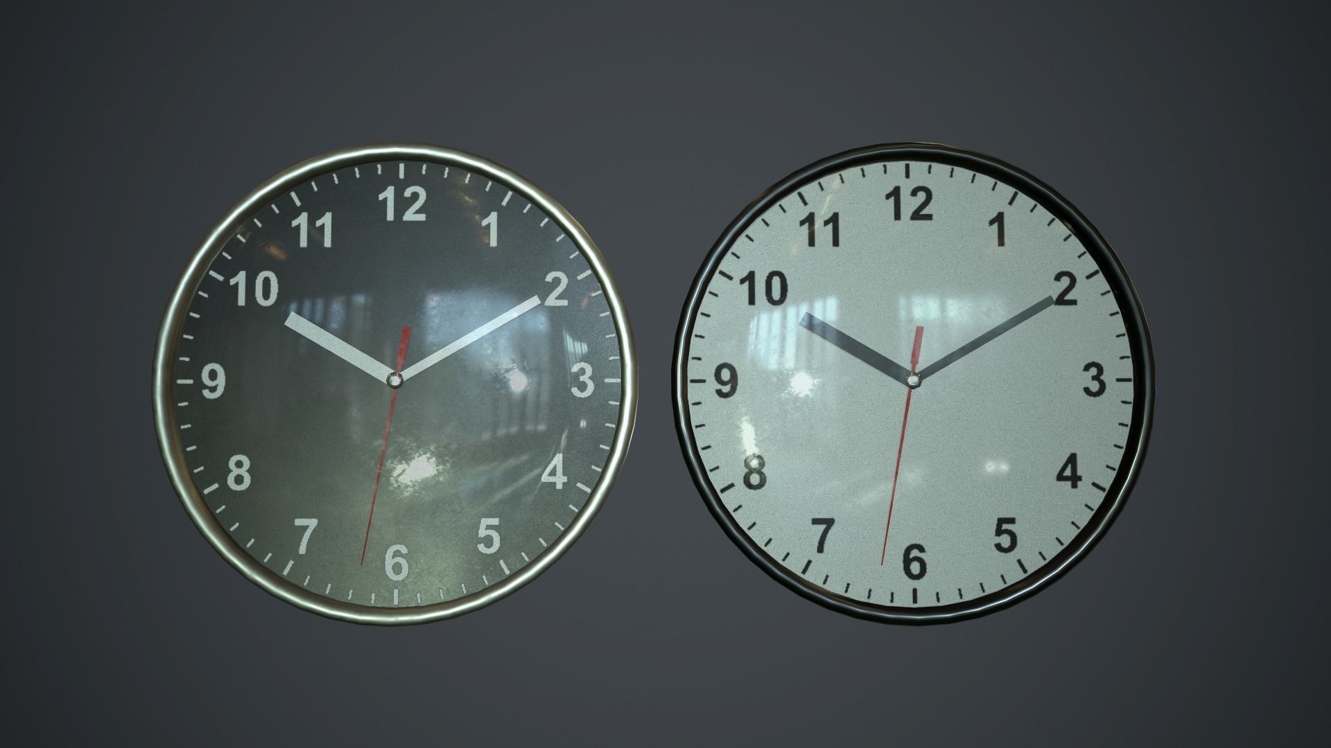 Wall Clock PBR Game Ready Low-poly 3D model_4