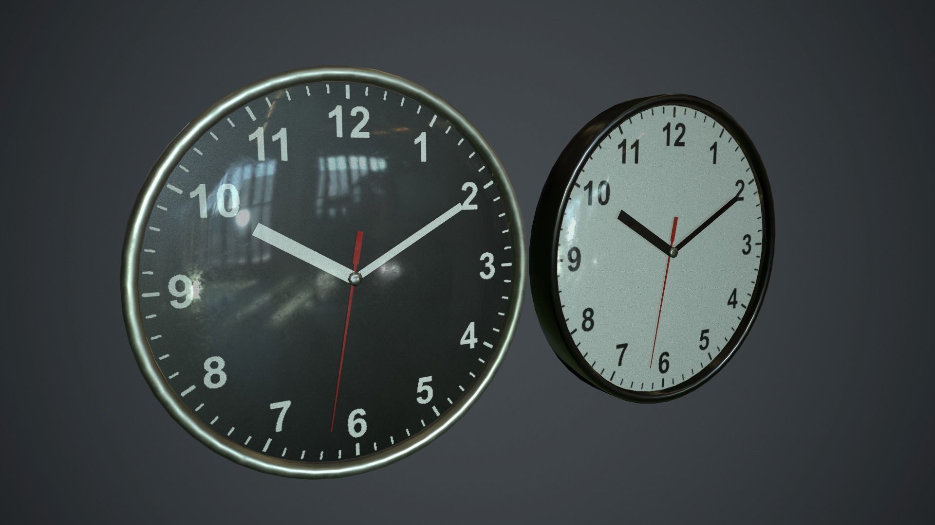 Wall Clock PBR Game Ready Low-poly 3D model_1