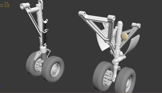 landing gears detailed 3D model