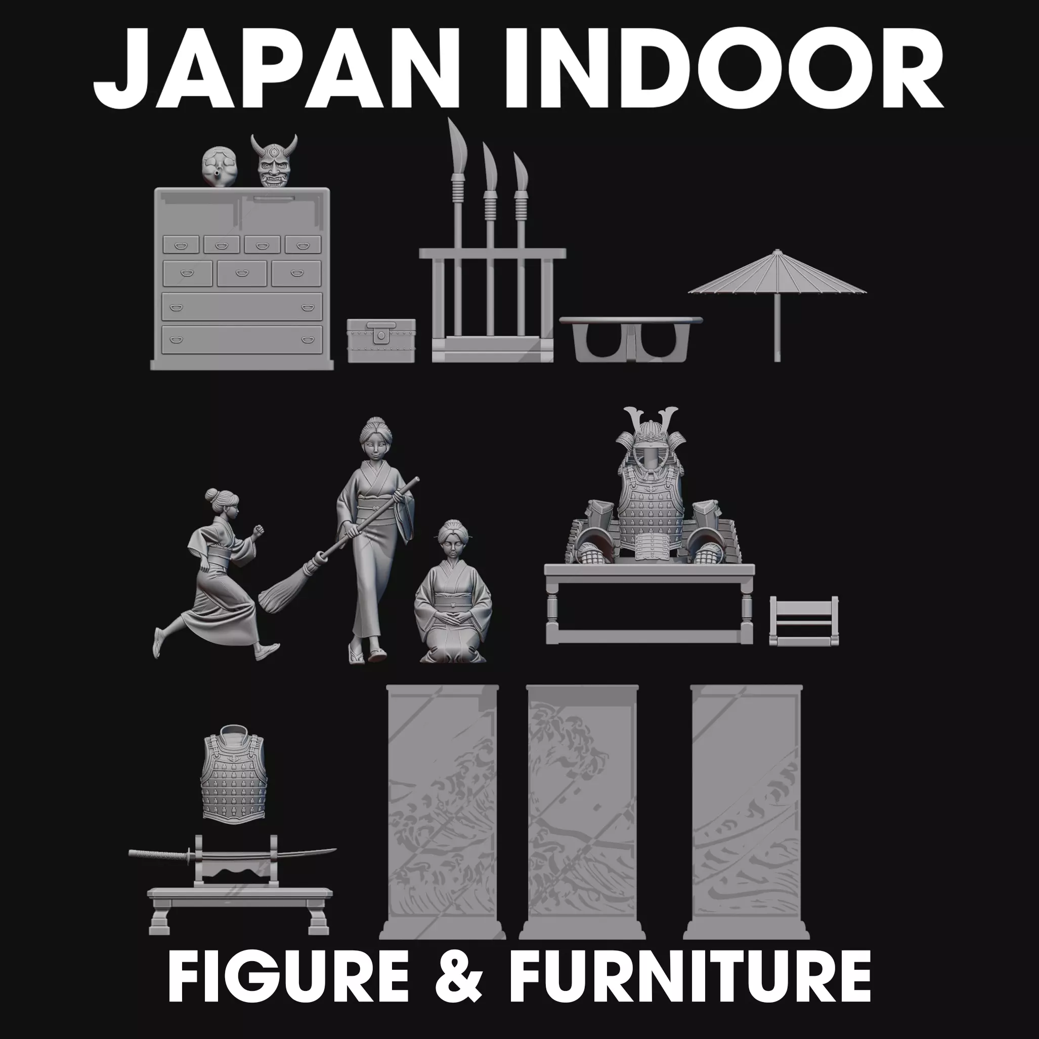 TRADITIONAL JAPAN INTERIOR 3D print model