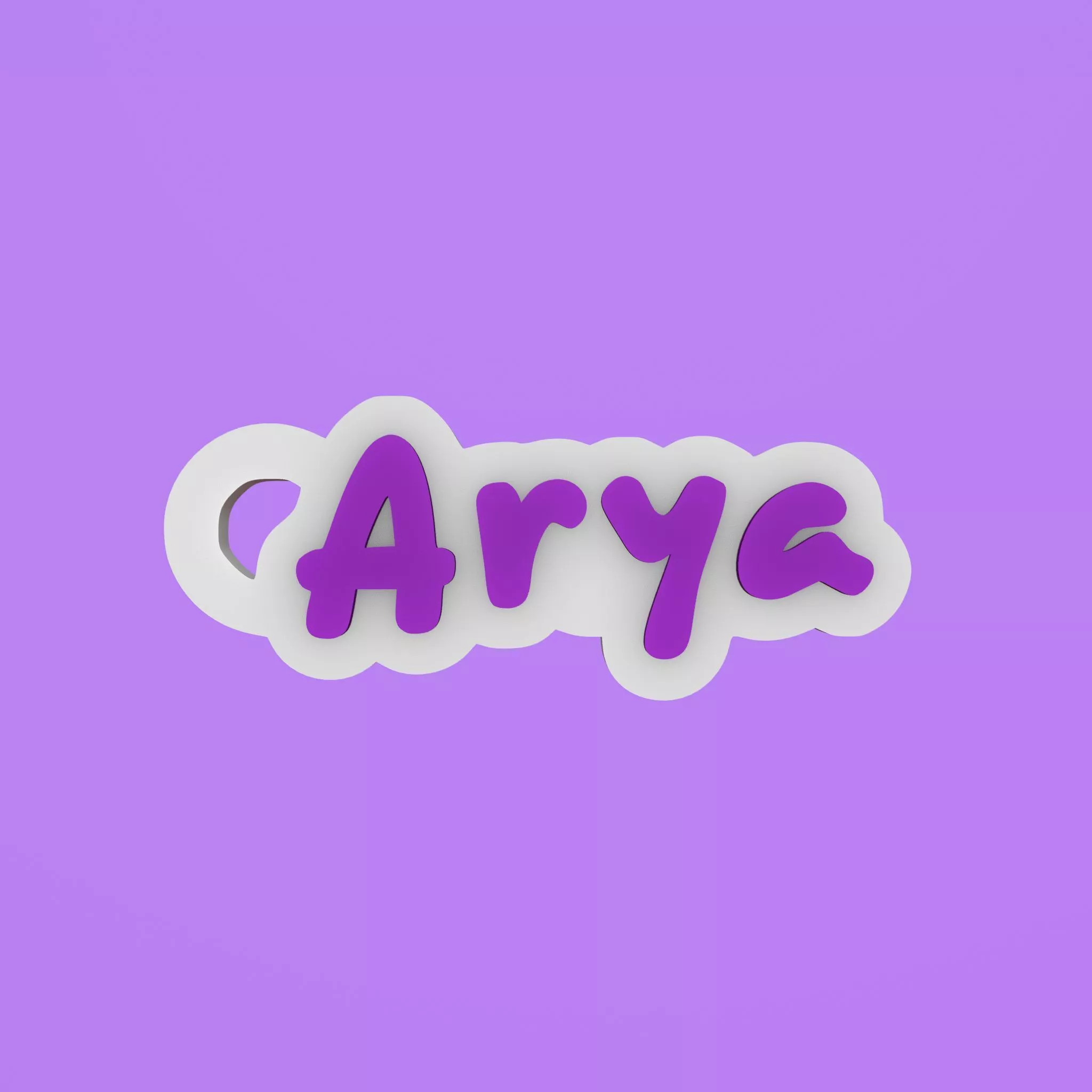 Arya Custom Name Tag Keychain for 3D Printing 3D print model