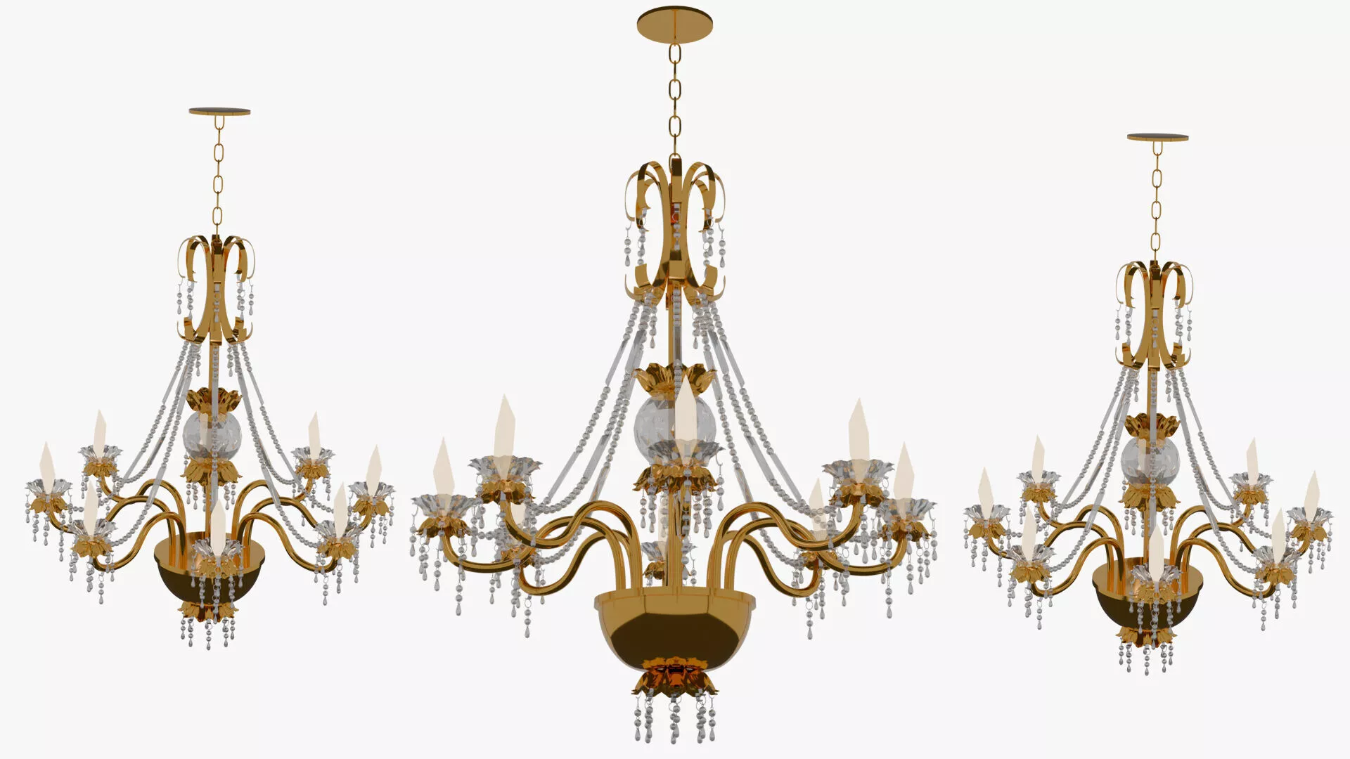 Luxury Chandelier 3D Model Low-poly 3D model