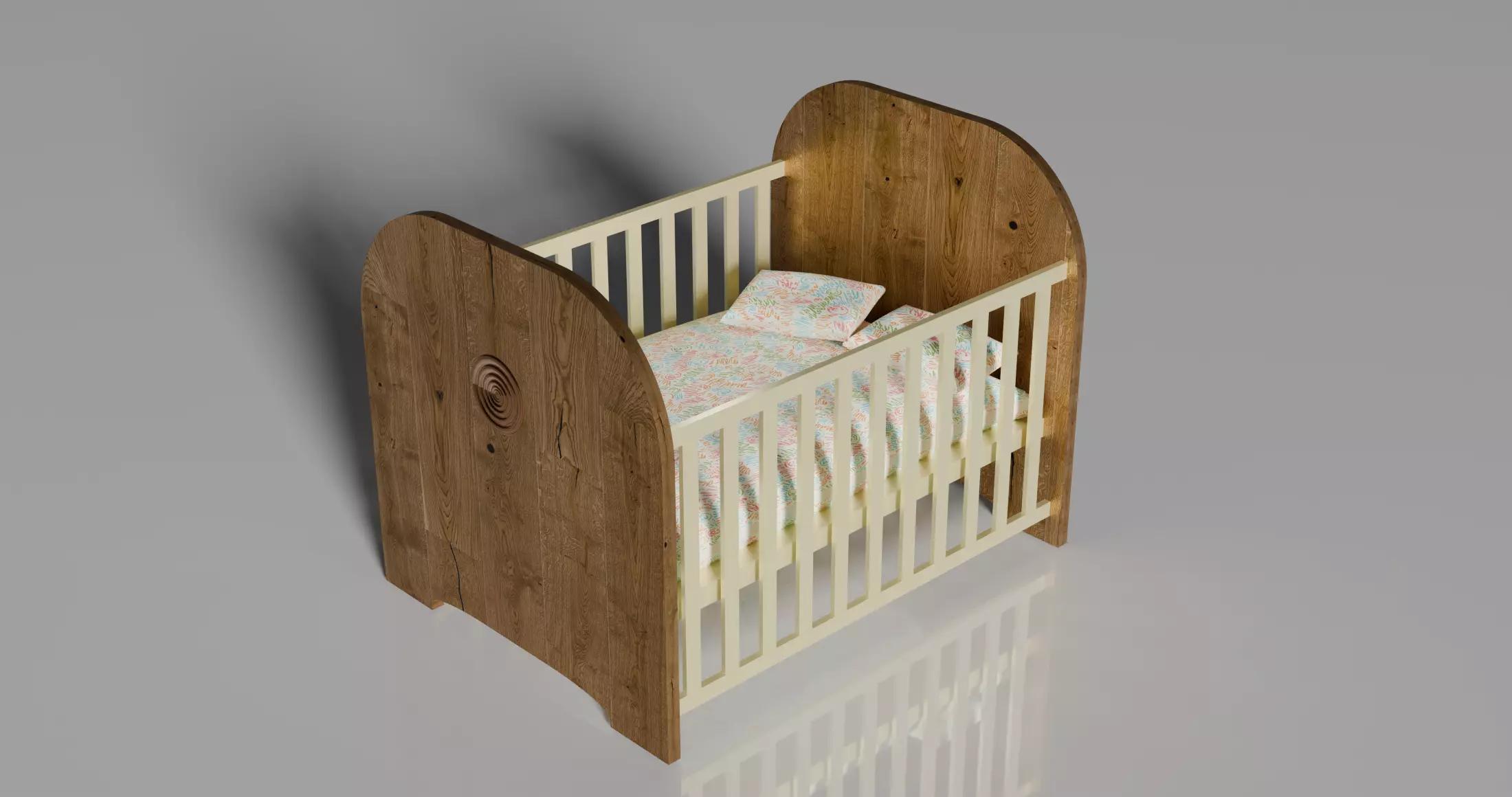 Cot Crib Bed 3D model