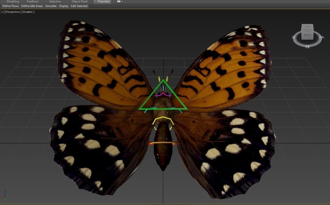 Butterfly Low-poly 3D model_15