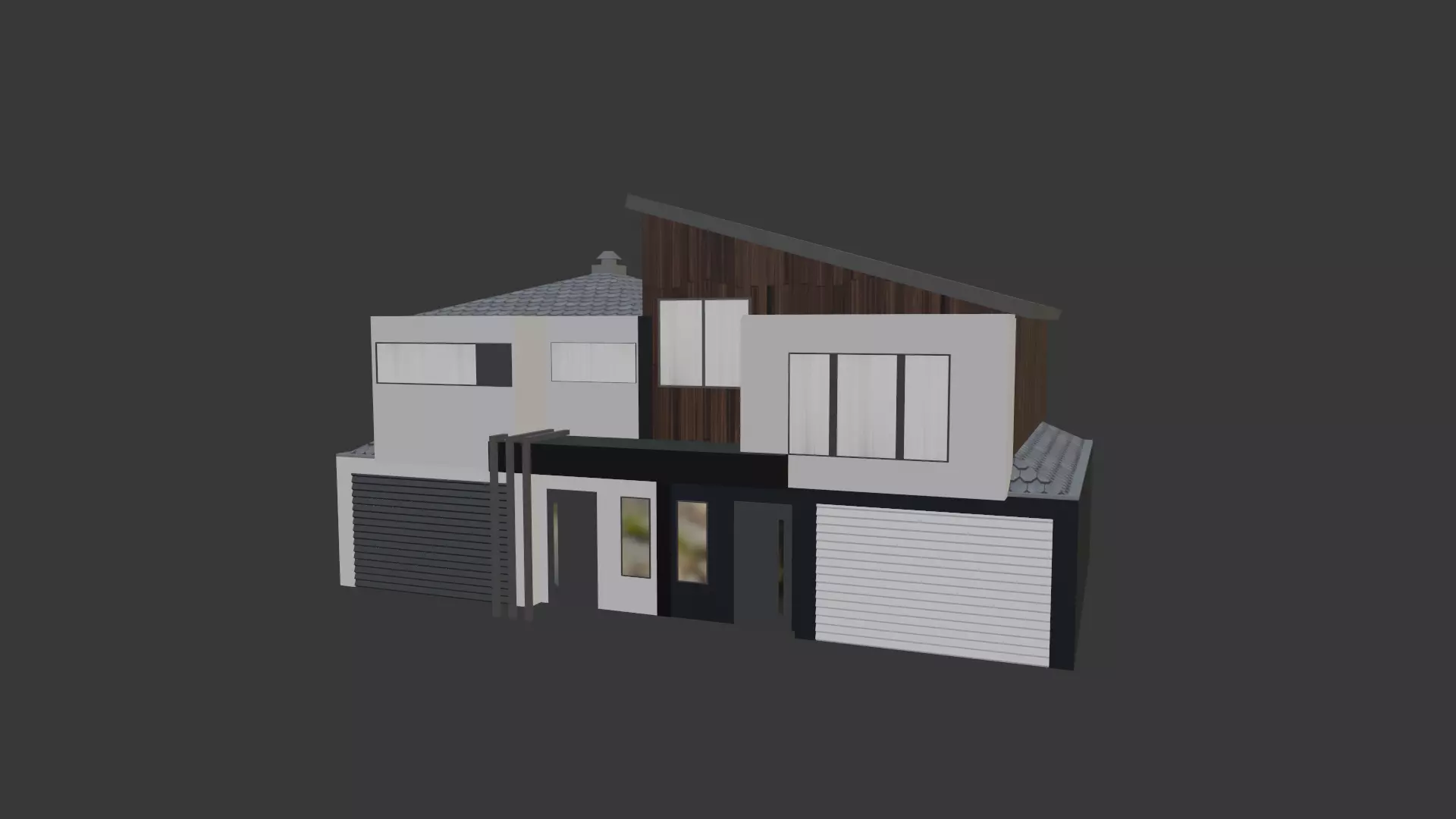 High Quality Modern Residential House Low-poly 3D model