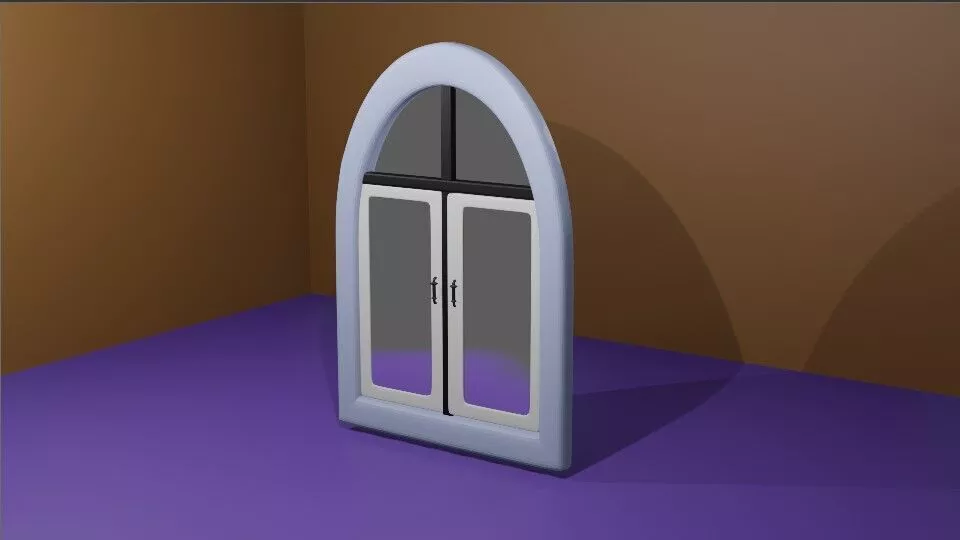 Modern Residential Casement Window - Game Ready PBR Asset Free low-poly 3D model