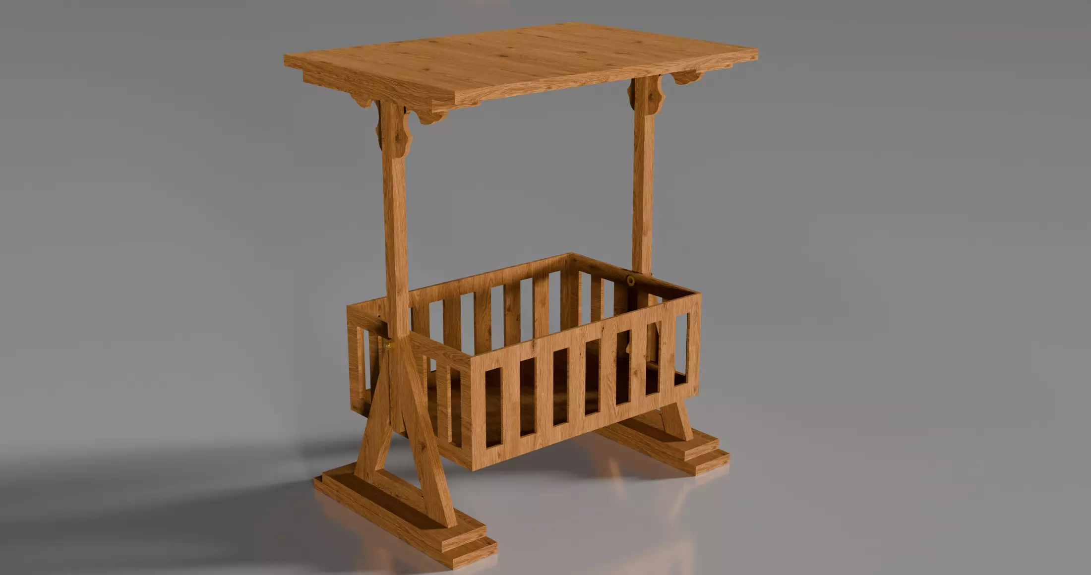 Baby Swing Crib Cot with Canopy 3D model