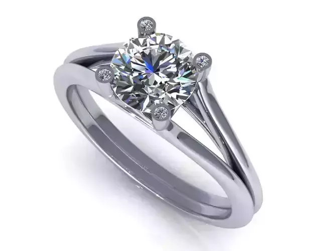 Solitaire Diamond Ring 3D print model