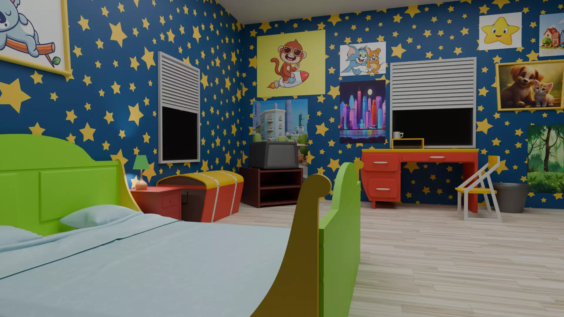 Children Bedroom Low-poly 3D model