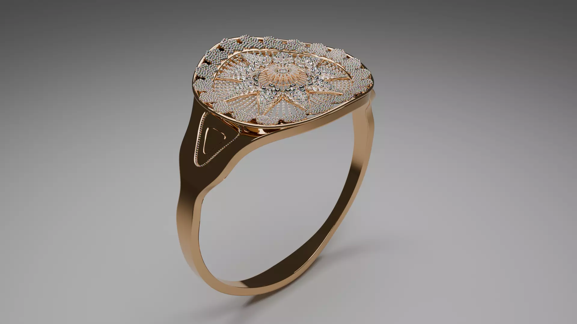 Beautiful Jewelry Ring 3D Model Low-poly 3D model