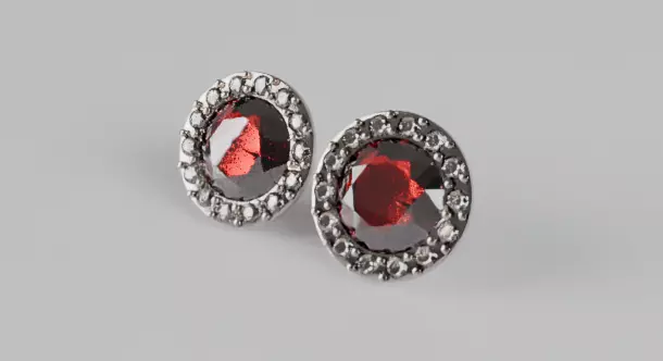 Luxury Round Amethyst Halo Stud Earrings Free 3D print model