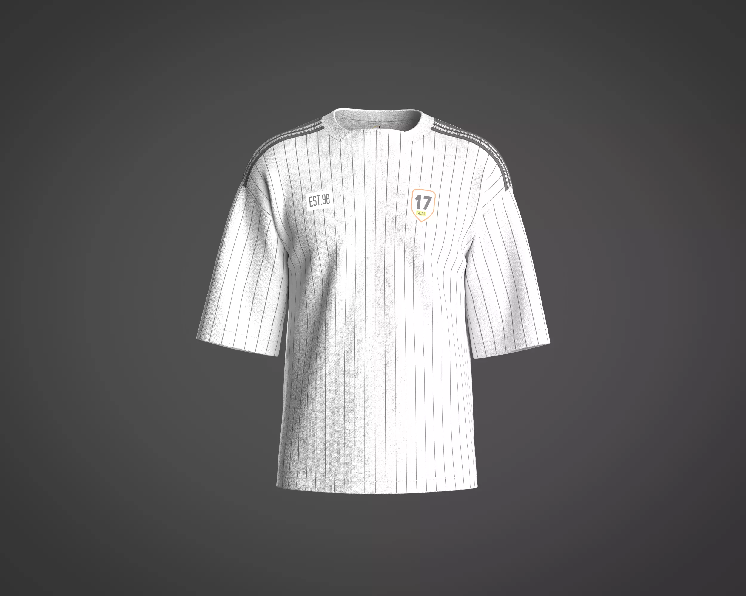Mens sports t-shirt with strip 3D model