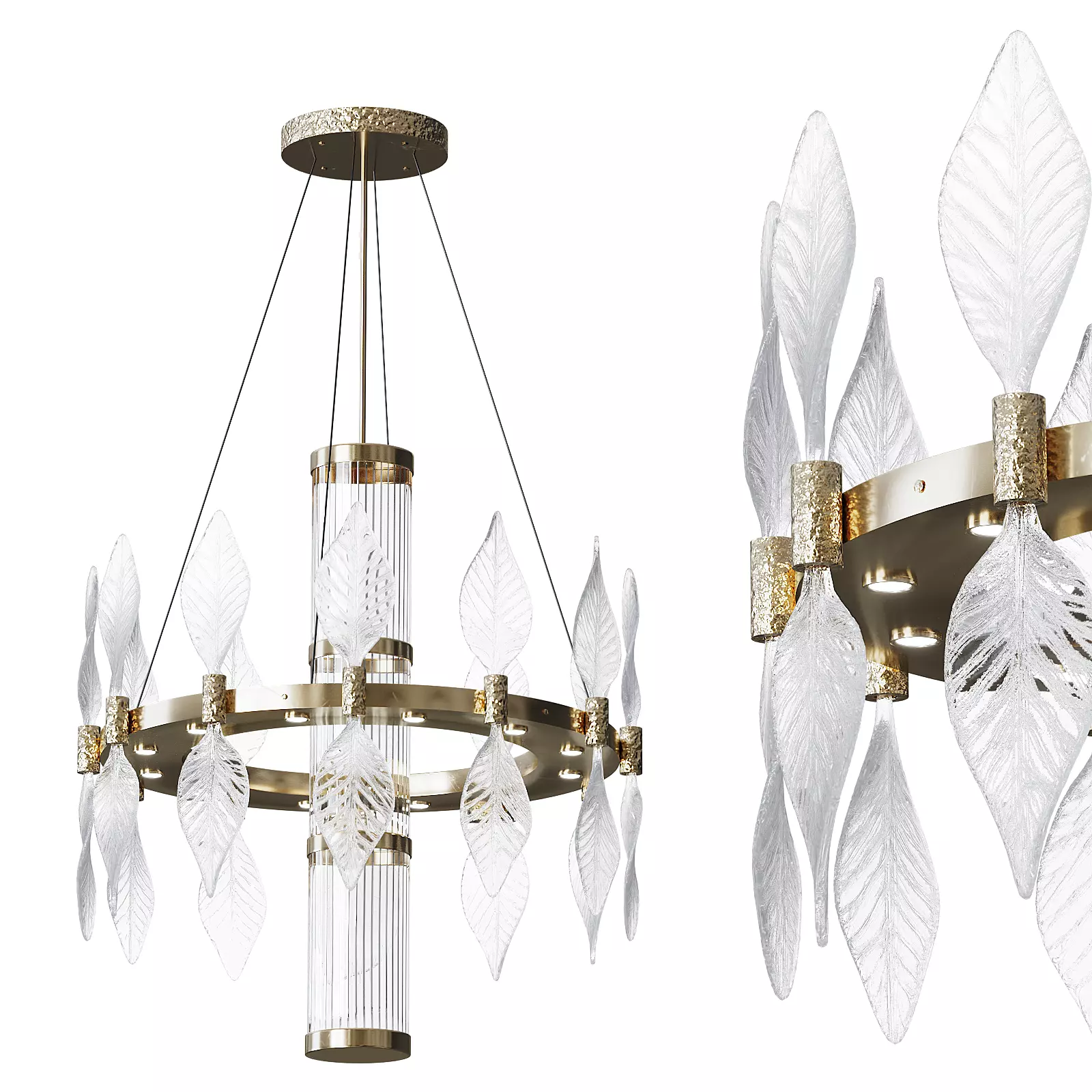 Shiny large 24-light chandelier Low-poly 3D model