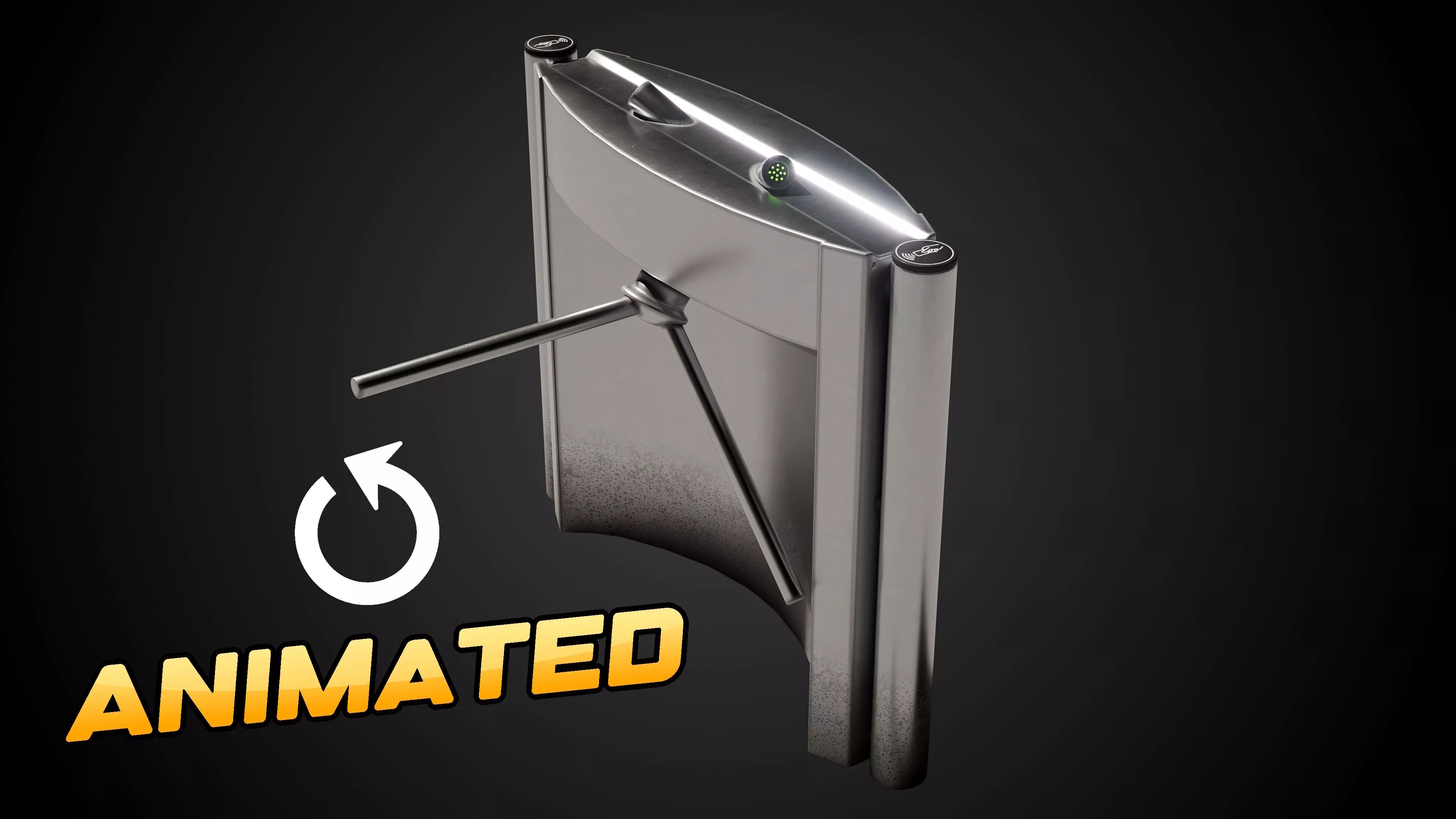 Turnstile animated Low-poly 3D model