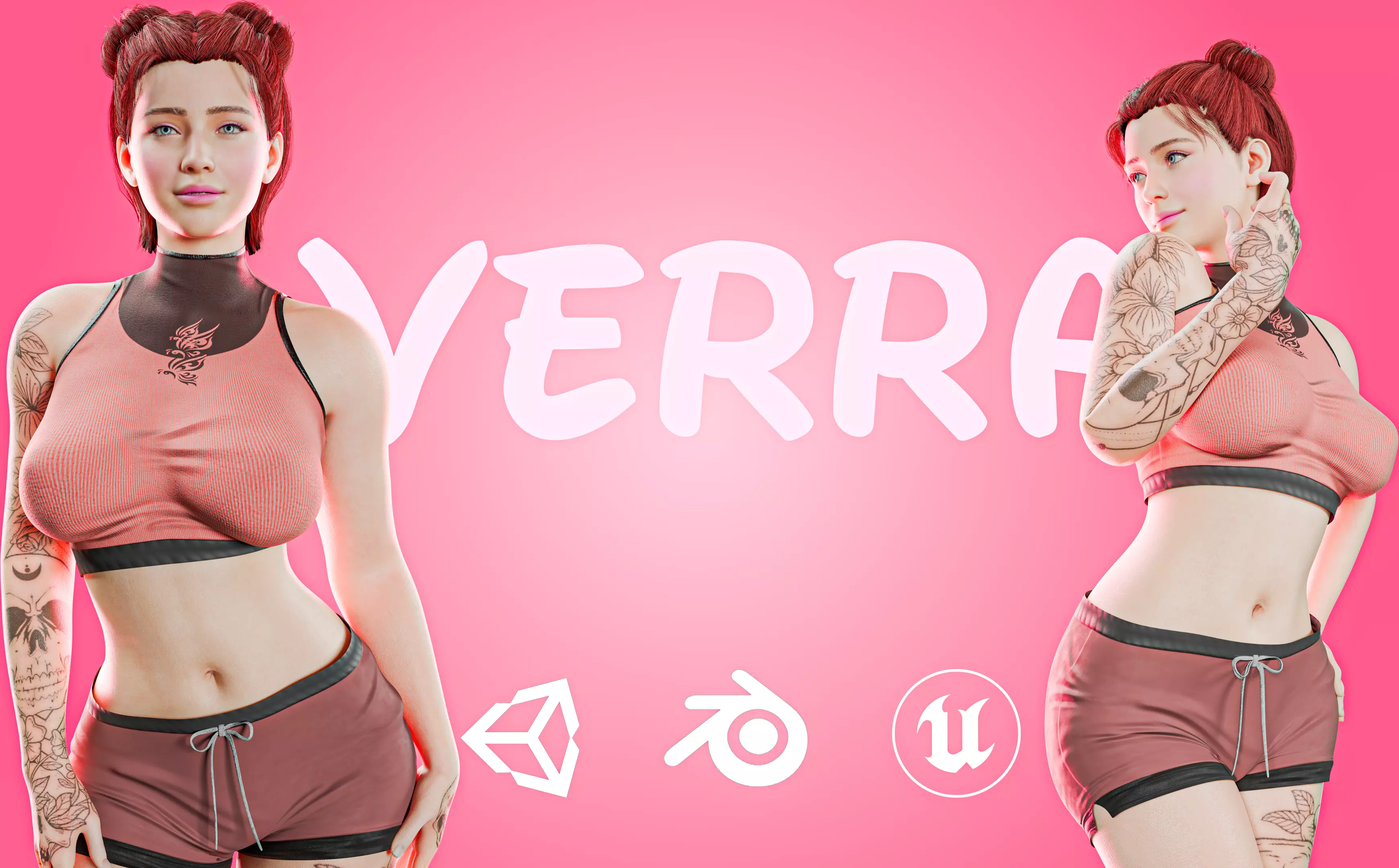Stylized Female Character 3D Model Rigged And Game Ready Low-poly 3D model