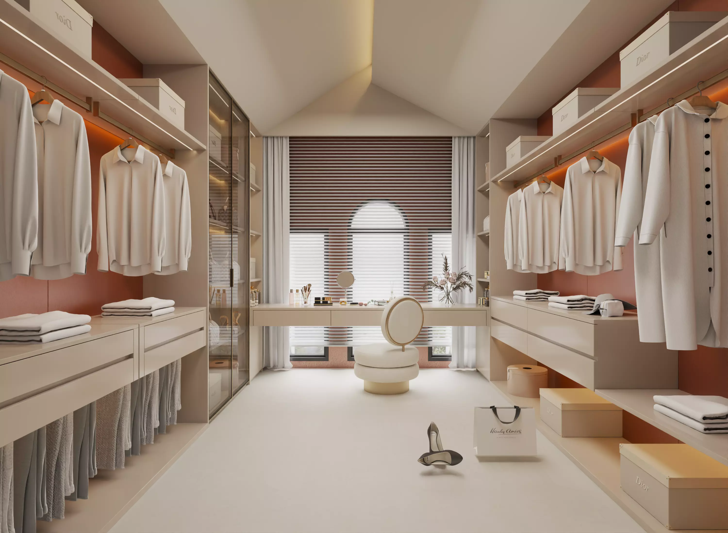 Modern bedroom dressing room017 3D model