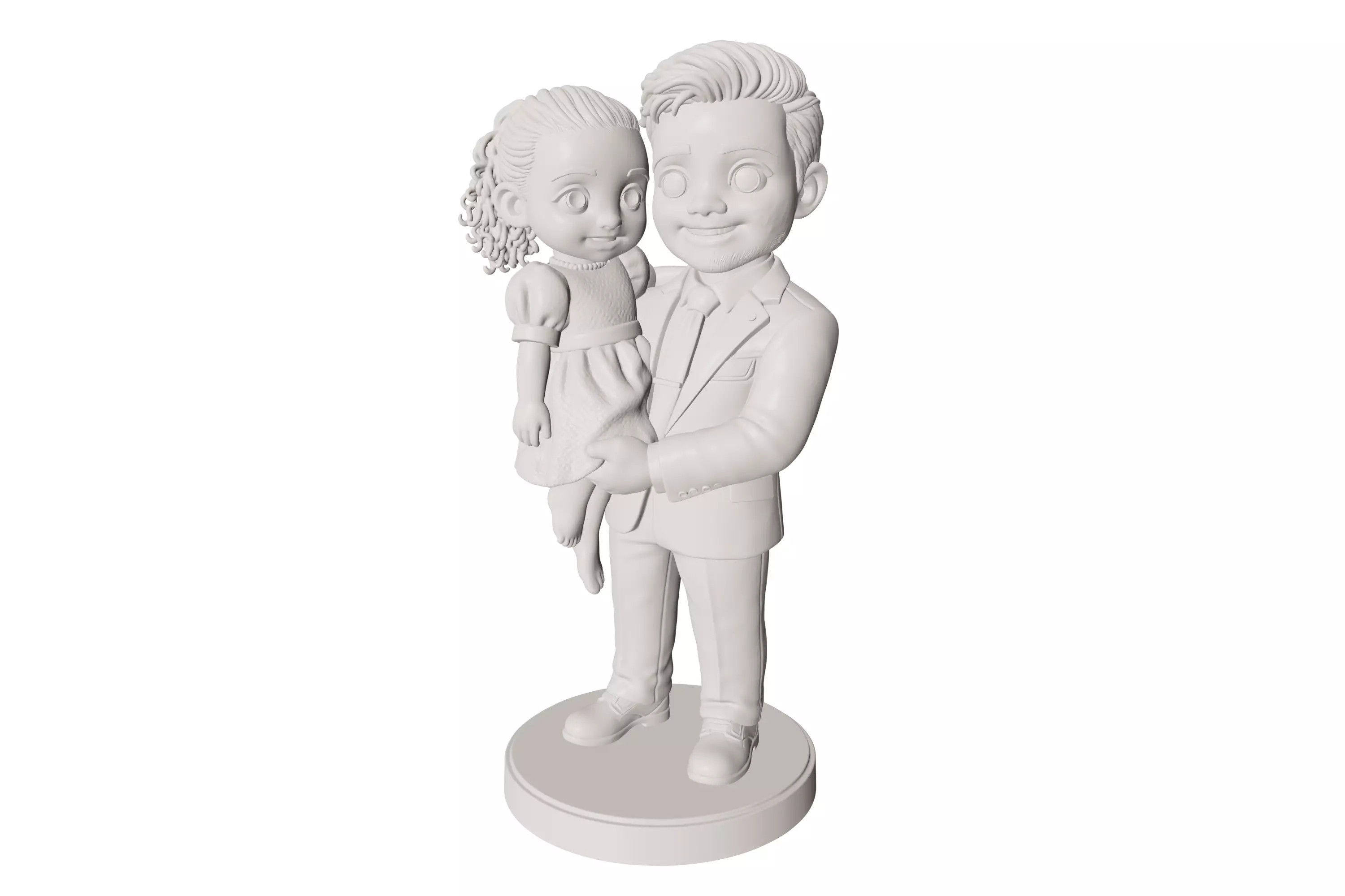 Father Holding Daughter 3D print model